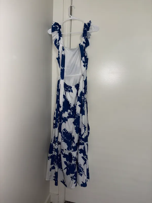 SheIn Blue And White Maxi Dress - Image 3