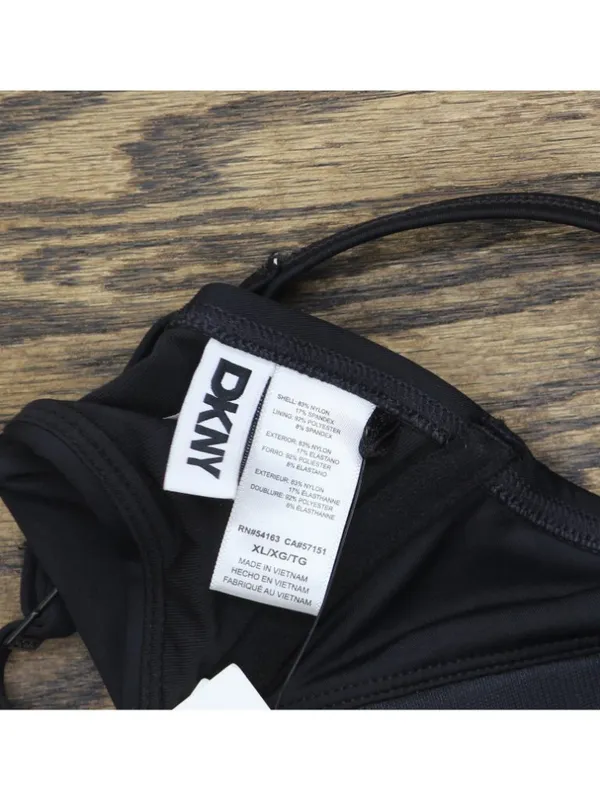 NWT DKNY Womens Molded Underwire Bikini Top Swim DIMTS401 Black XL - Image 4