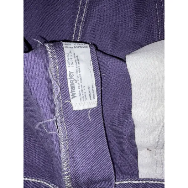 VTG Women's 90s Purple Wash Denim Wrangler Jeans 13/14x34(38x34) Cowgirl Cut USA - Image 5