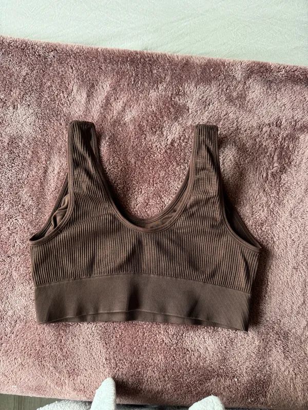 Aerie Bra Brown Ribbed Sports - Image 2