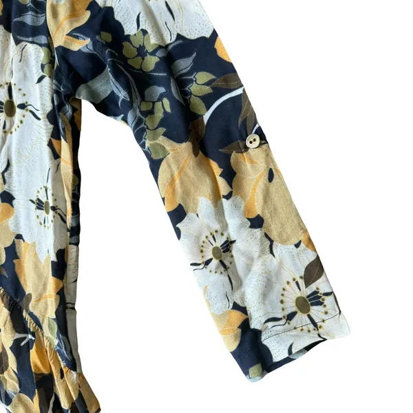 Anthropologie Floral Mini Dress Yellow Green - Image 8