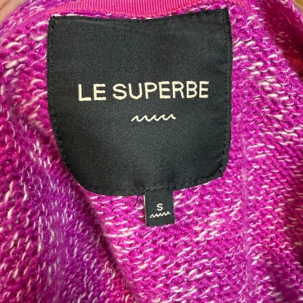 Le Superbe Silk Cashmere Beaded Pocket‎ Cardigan Sweater Fuchsia Space Dye Small - Image 7