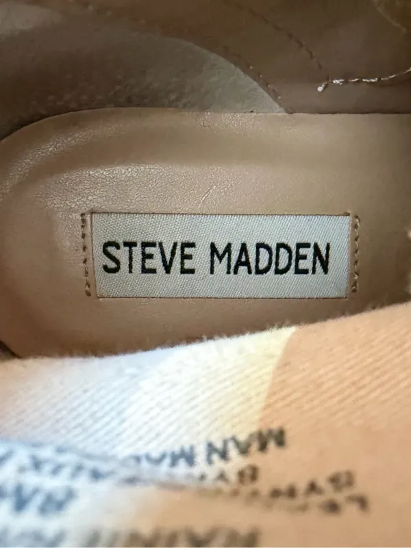 Steve Madden Rainier Chestnut Brown Suede Leather Chunky Boots Size 8 - Image 13