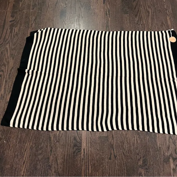 Jack + Lucy Black and Cream Striped Scarf Oversized NWT - Image 2
