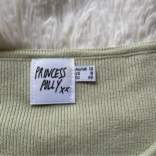 Princess Polly The Michael cardigan top in pastel green - Image 3
