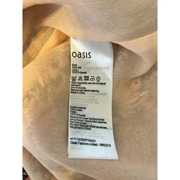 Oasis Silk‎ Butterfly Print Dress 8 Coral Mini - Image 5