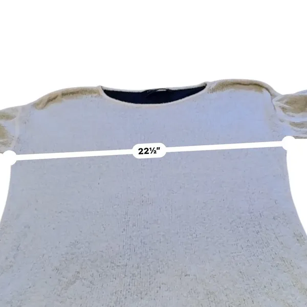 Akira Black Label Sweater Womens Medium‎ Cream Black Reversible Knit Slouchy - Image 5
