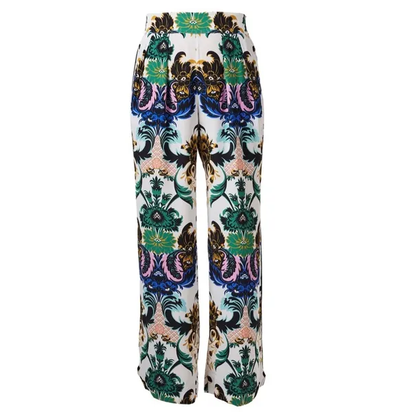 Figue Charlene White Multi Print Pant NEW Size M - Image 2