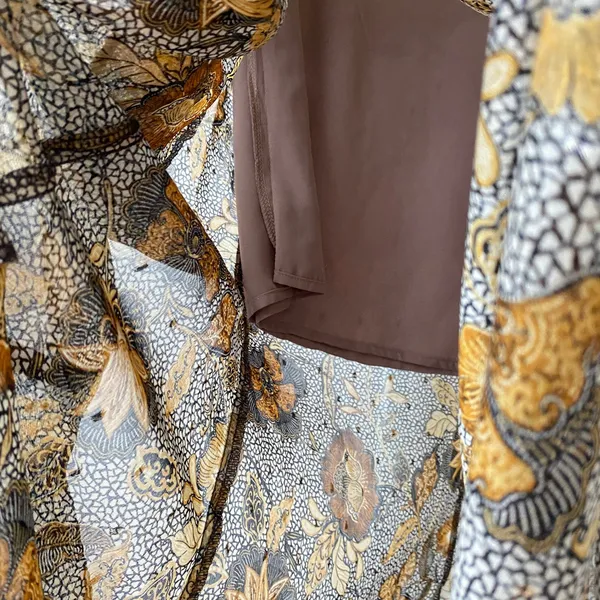 Dress Forum S Brown Floral Maxi Skirt Ruffle High Low Metallic Lurex Boho FS9947 - Image 5