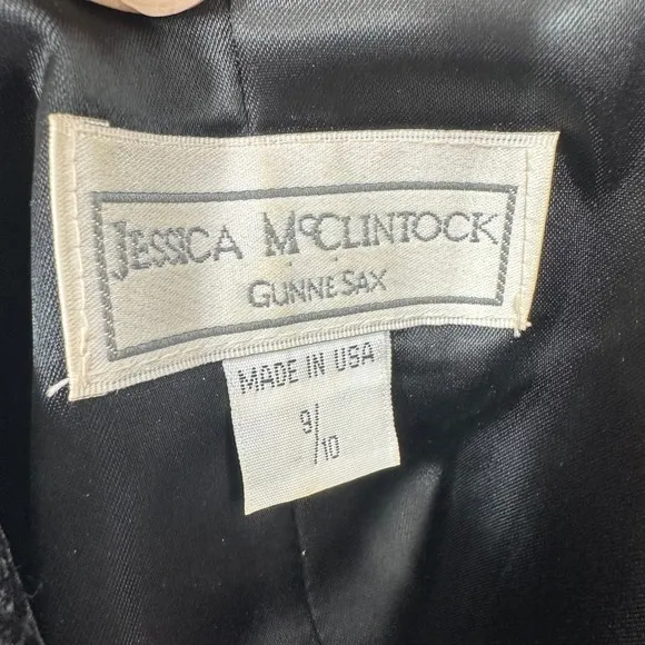 Jessica McClintock Gunne Sax Black Lace Sequin‎ Corset Top Strappy Evening Glam - Image 5