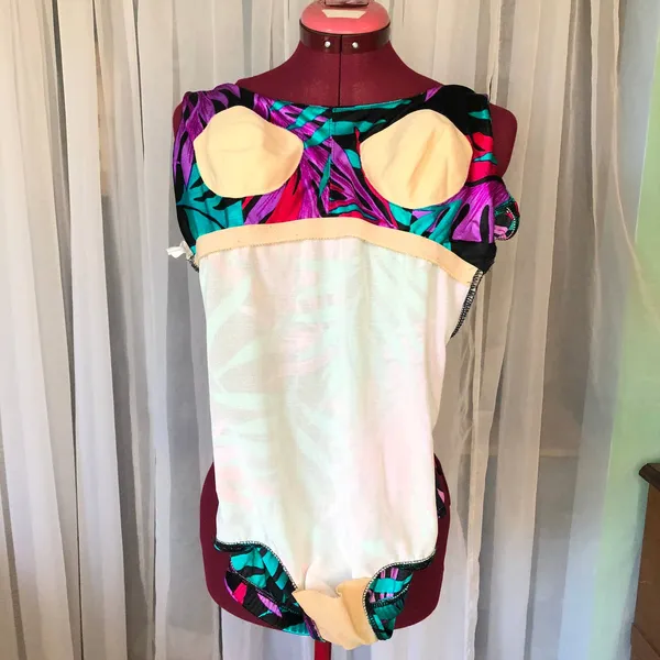 one piece swimsuit Vintage 1990s leaves bright - Image 7