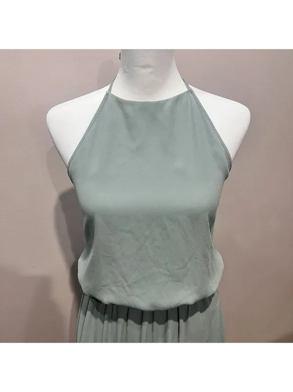 Show Me Your MuMu Dress Small Heather Halter Sage Crisp Wedding Resort Beach - Image 6