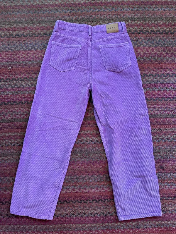 Motel Rocks LAVENDER PURPLE Corduroy High-Waist Pants - Image 5