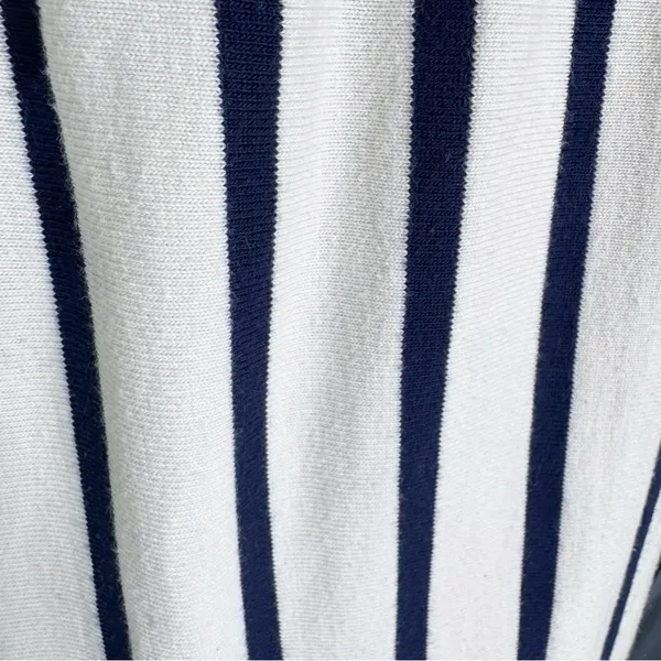 Zara Cotton Knit Striped Midi Dress in Navy Cream Size M - Image 9