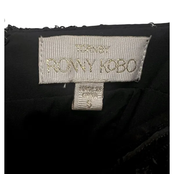 RONNY KOBO Sequin Embellished Lindsay Bow Front Mini Dress Black Women’s Size S - Image 10