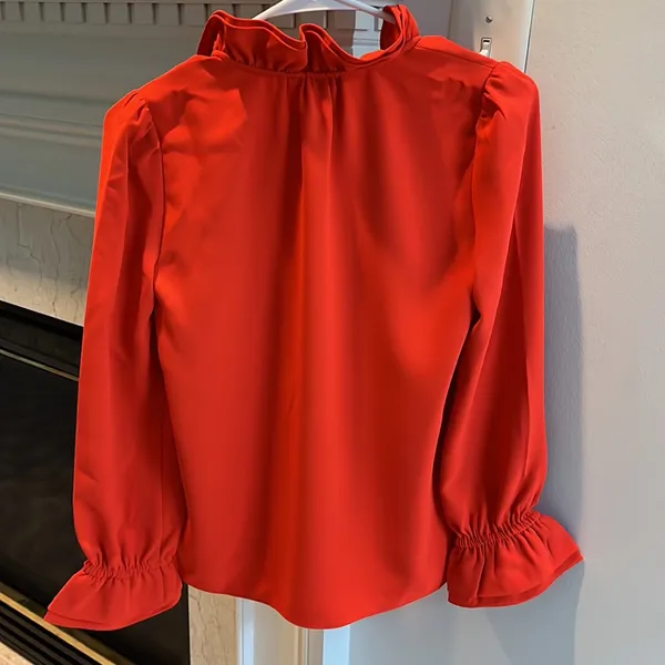 J Crew red/orange blouse size XXS - Image 5