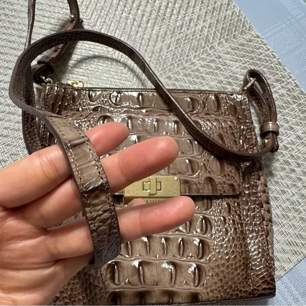 Brahmin Brown Croc Prints Crossbody Handbag - Image 11