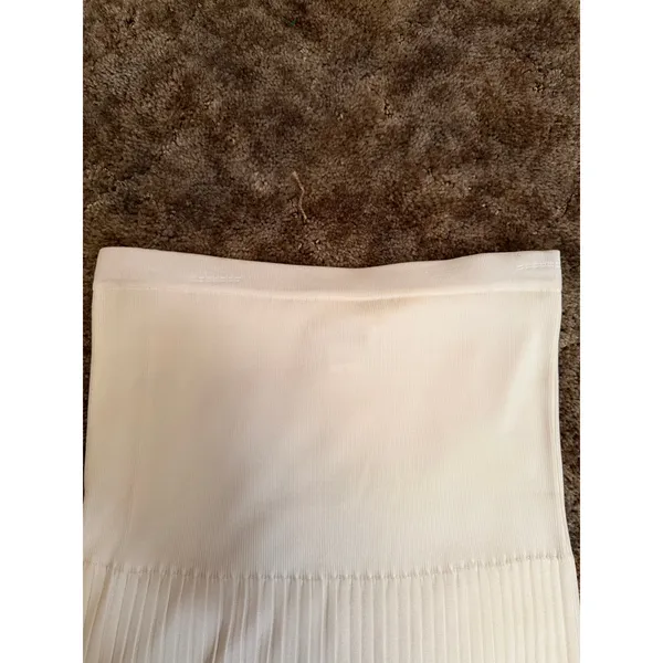 Vintage Exclusively Misook Cream Pleated Knit Mini Skirt Drop Waist Coquette Y2K - Image 2
