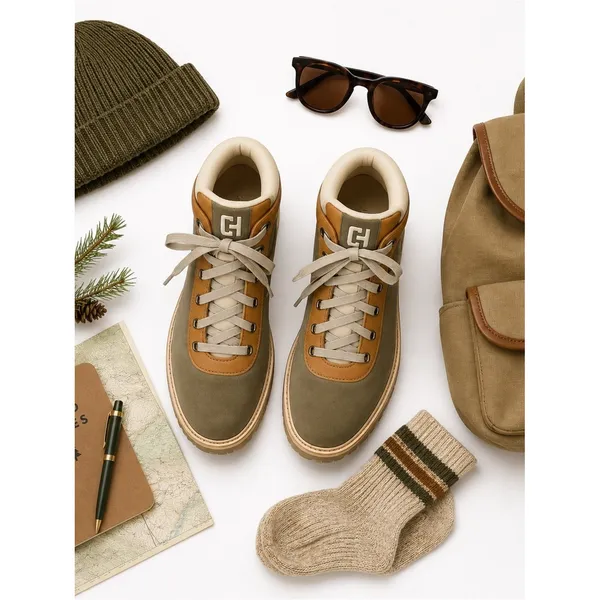 Cole Haan ZeroGrand Hiking Boots Womens 9B Olive Suede Lug Sole Gorpcore Hiker - Image 11