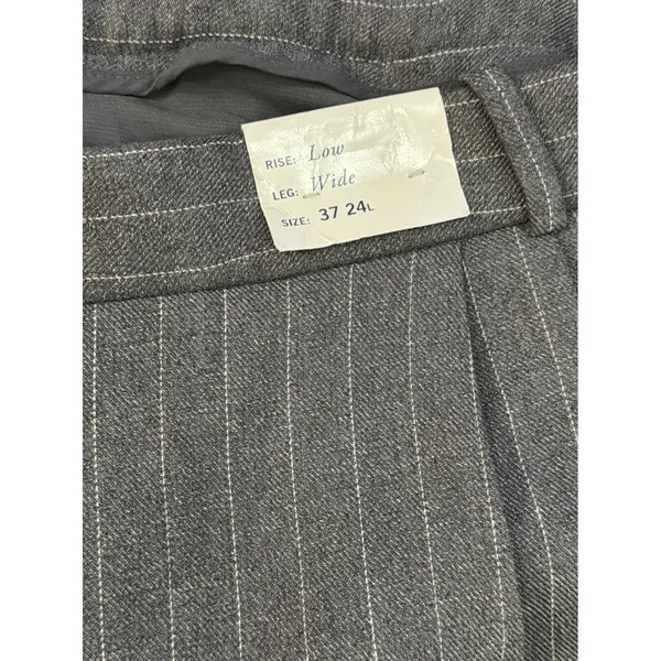 NWT Abercrombie & Fitch Pinstripe Pants Womens Grey Wide Leg Low Rise 37 24L - Image 2