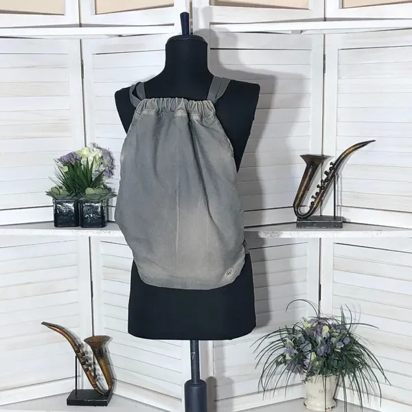 Y2K Goth Grunge Gray Canvas Backpack - Image 2