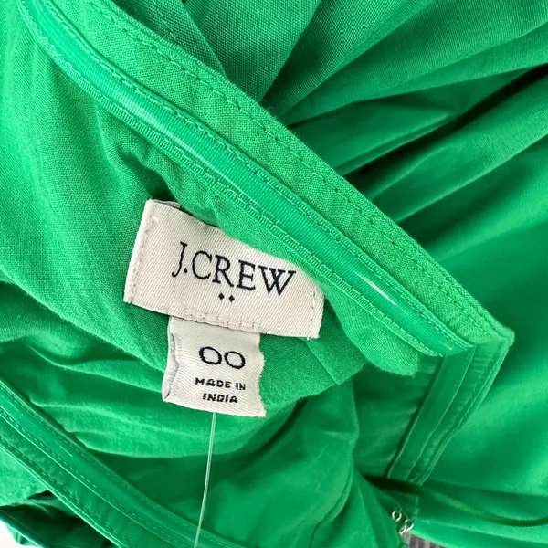 J.Crew One Shoulder Midi Dress A Line Ruffle Pockets Kelly Green US 00 NWT - Image 5