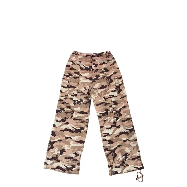 Forever 21 Pink‎ Camo Cargo Pants Womens Small High Rise Wide Leg Utility Y2K - Image 4