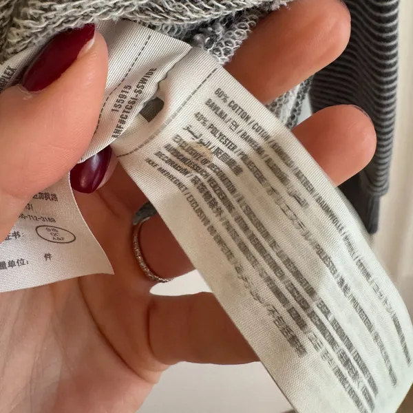 Womens Abercrombie & Fitch A&F Gray/White Stripe Crewneck Sweatshirt Size XS - Image 4