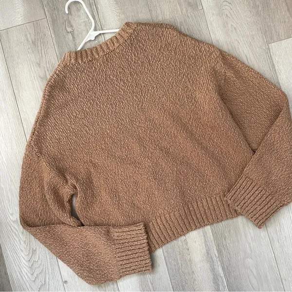 White + Warren Sweater cotton slub easy crewneck womens Brown (small) minimalist - Image 5