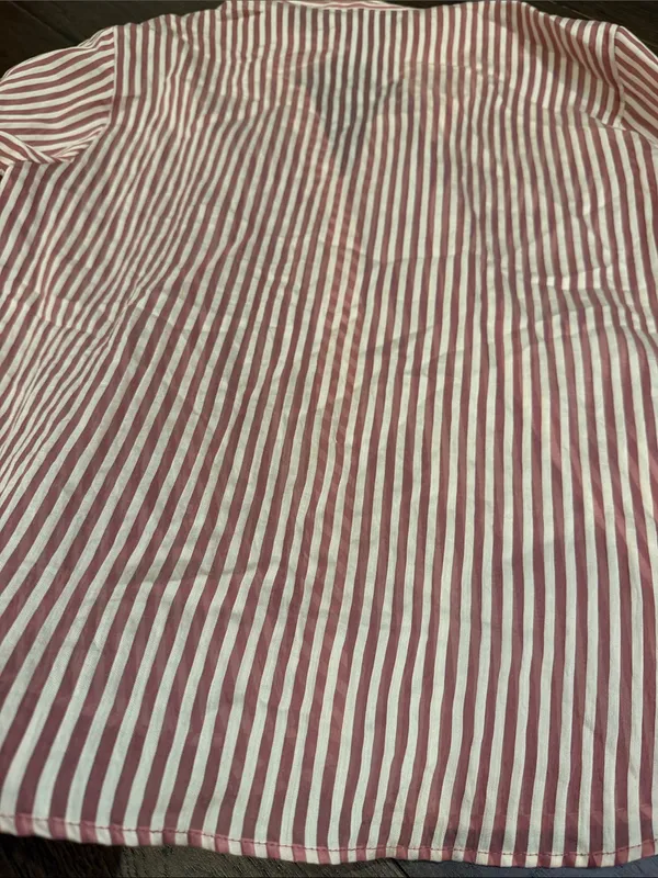 Zara Striped Pink & Cream Button-Up Women's Shirt Size XL NWT - C30-138 - Image 7