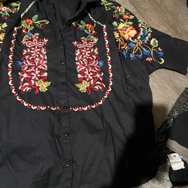 Khaadi embroidered blouse‎ size M Black Size M - Image 4