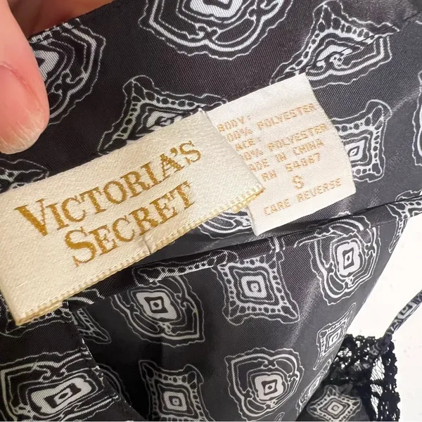 Vintage Victoria's Secret Gold Label Womens Size Small Camisole Black White Lace - Image 7