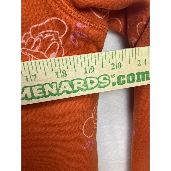 Disney‎ Sherpa Lined Zip-Up Hooded Sweatshirt Orange Goofy Womens Medium - Image 5