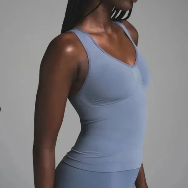 SKIMS NWOT Seamless Sculpt Tank Top Sz Medium Color Steel Blue - Image 2