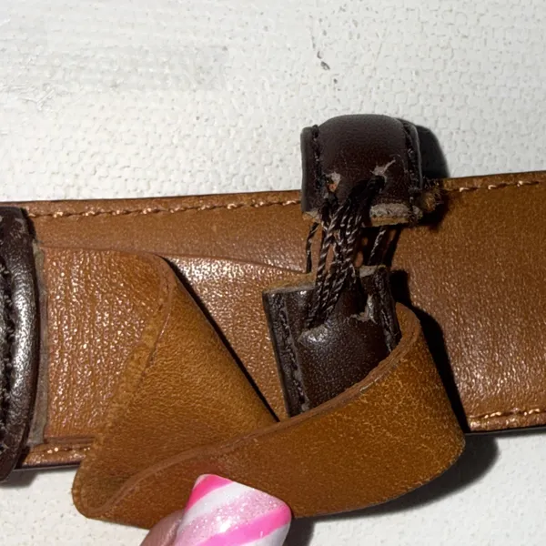 Lauren Ralph Lauren Brown Italian Leather RLR Leather Buckle Belt Womens Medium - Image 15