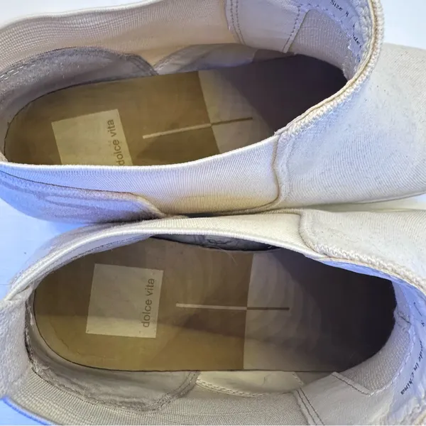 Dolce Vita Canvas Hidden Wedge Sneakers Size 8 Tan Camo Heel High Top Booties - Image 8