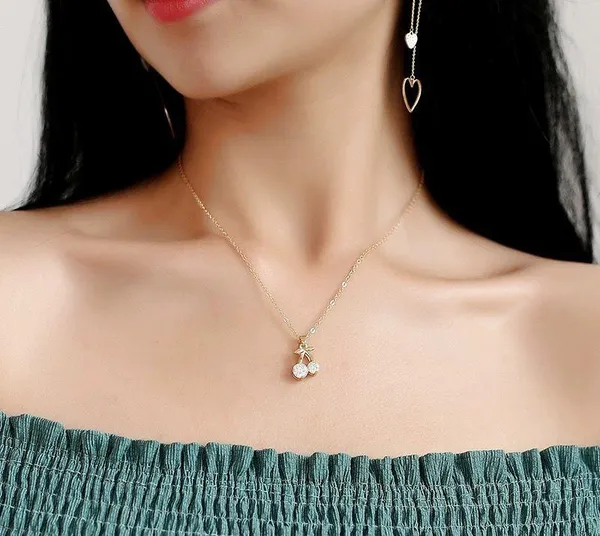 Cherry Pendant Necklace for Women - Image 3