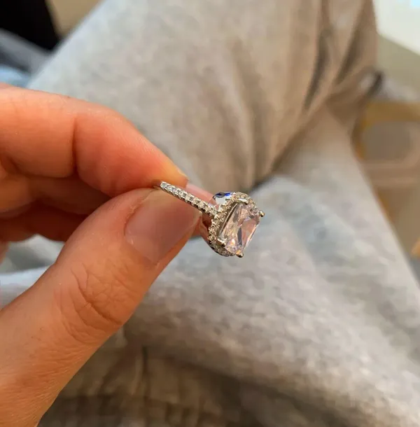 Cushion 3Ct Diamond square 925 logo silver ring engagement bridal 4 5 6 7 8 9 10 - Image 7