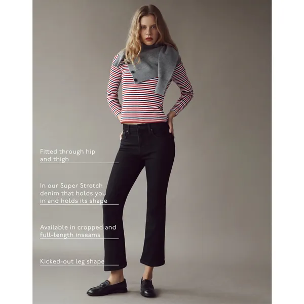 Madewell The Flare Crop Jean in Super Stretch Denim Black Frost US 28 NWT - Image 7
