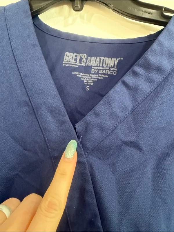 Grey's Anatomy Navy Medical Scrub Top by Barco - Image 3