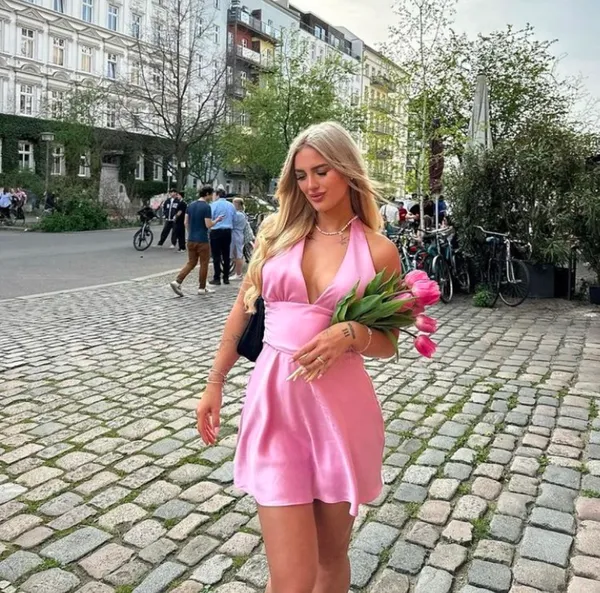 Zara dress mini halter pink satin Bow 🍬 🎀 wedding party coctail bridal shower - Image 3