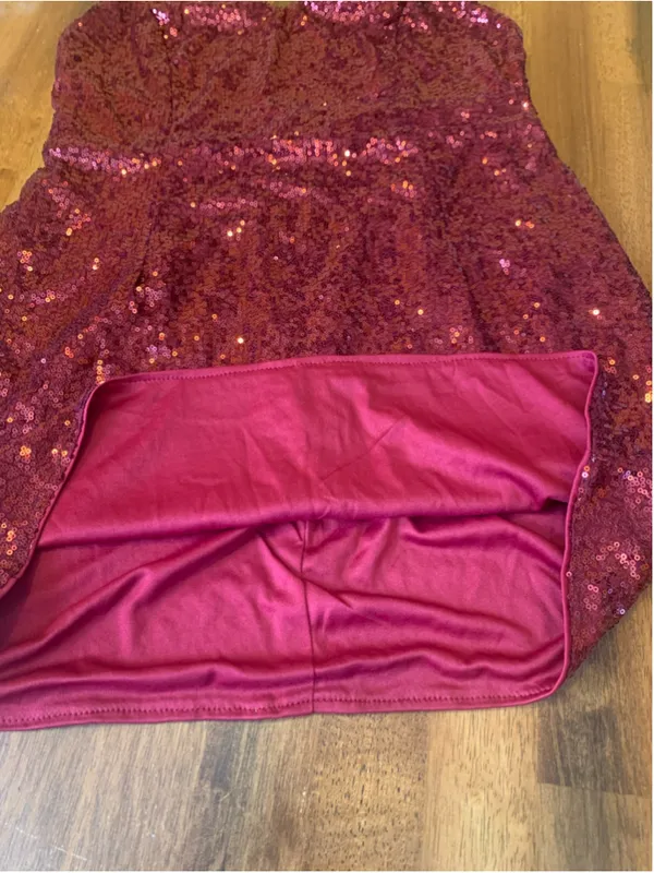 SHEIN Red Sequin Mini Dress Size L - Image 5