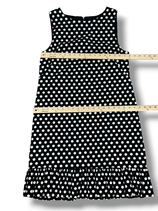 Betsey Johnson Polka Dot Ruffle Hem Sleeveless Sheath Dress Black White 14 - Image 12