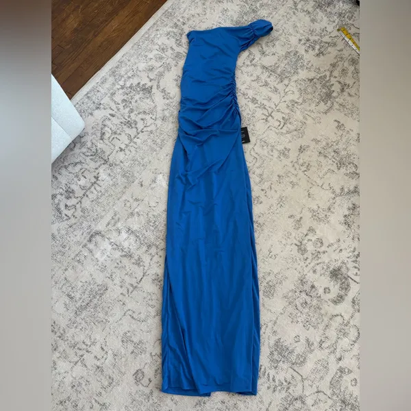 Lulus Brilliant Elegance Blue Off-the-Shoulder Backless Maxi Dress Size XS Sexy - Image 5