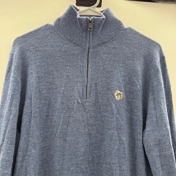Ted Baker Tooting 1/4 Zip Sweater 100% Merino Wool Pullover Sz 4‎ Preppy Comfy - Image 2