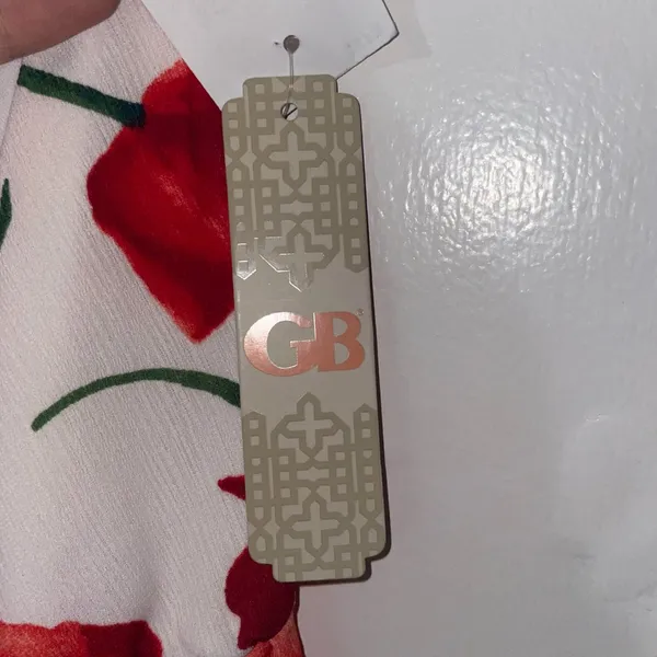 GB‎ Gianni Bini Spaghetti Strap White Red Floral Wrap Maxi Dress Size XS - Image 11