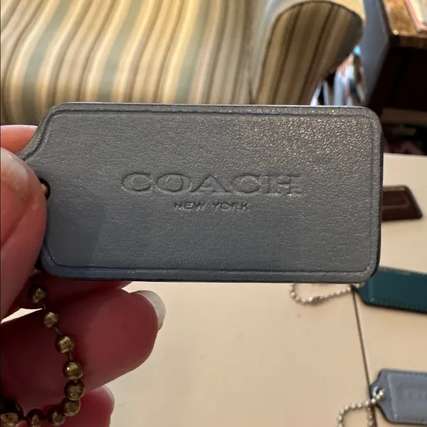 Coach Blue Leather Hangtag - Image 2