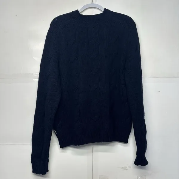 Abercrombie & Fitch Vintage Women’s XL Navy Cable Knit V-neck Sweater - Image 9