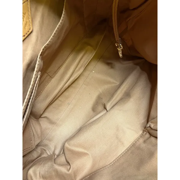 Fossil striped Sydney shopper Tote Bag Womens Large Tan Cream Striped Canvas - Image 9