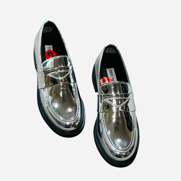 NEW Silver Leif Loafers Silver Slip On Comfort Shoe - Image 4
